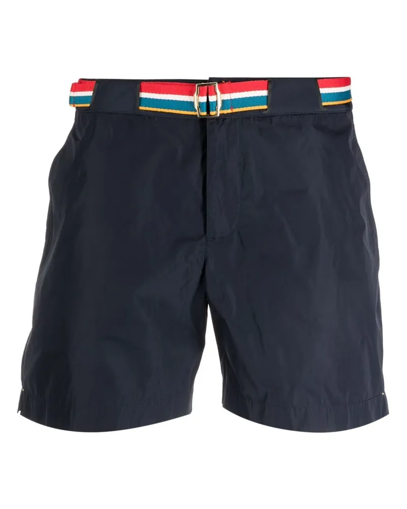 Orlebar Brown Badeshorts mit gestreiftem Gürtel - Blau Blau