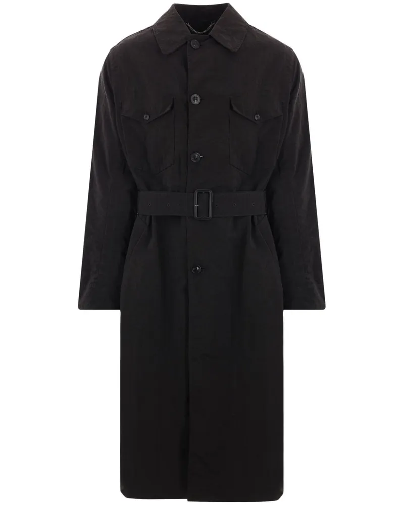 Maison Margiela Canvas-Trenchcoat mit Gürtel - Schwarz Schwarz