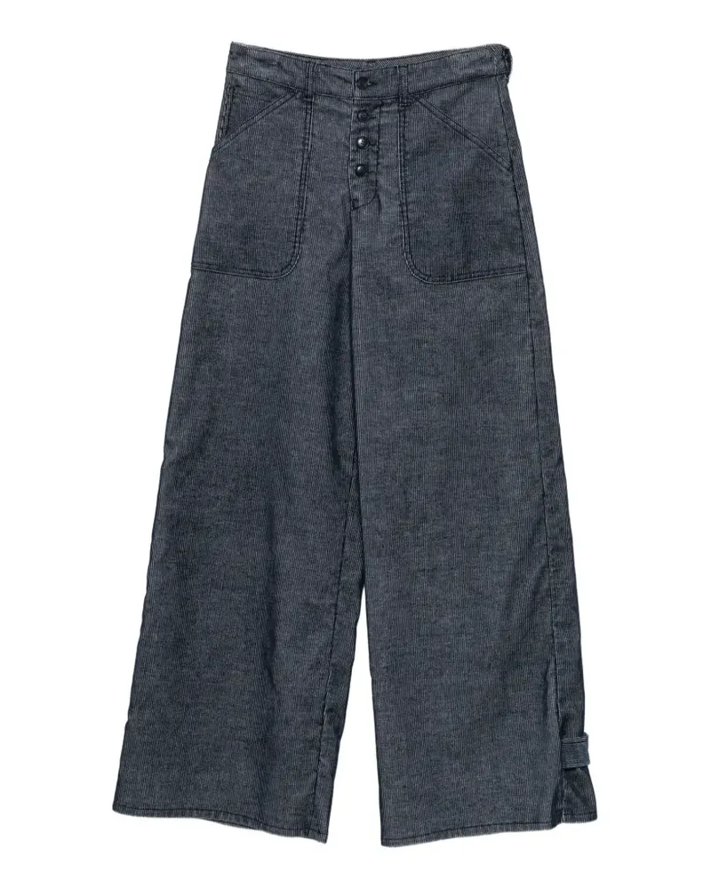 Emporio Armani pinstriped button-fly trousers - Blau Blau