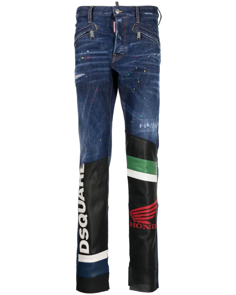 Dsquared2 Halbhohe Slim-Fit-Jeans - Blau Blau