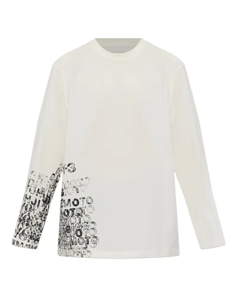 Y-3 print long-sleeve T-shirt - Nude Nude