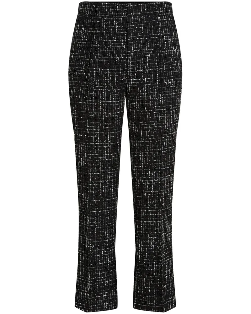 Karl Lagerfeld Boucle-Hose mit geradem Bein - Schwarz Schwarz