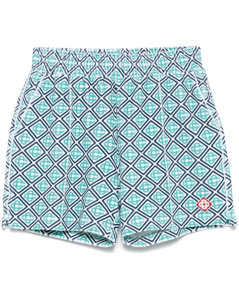 Casablanca Paris Frottee-Shorts mit Monogramm - Blau Blau