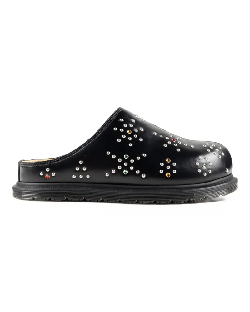 Dr.Martens sAN Mules aus Leder mit Nieten - Schwarz Schwarz