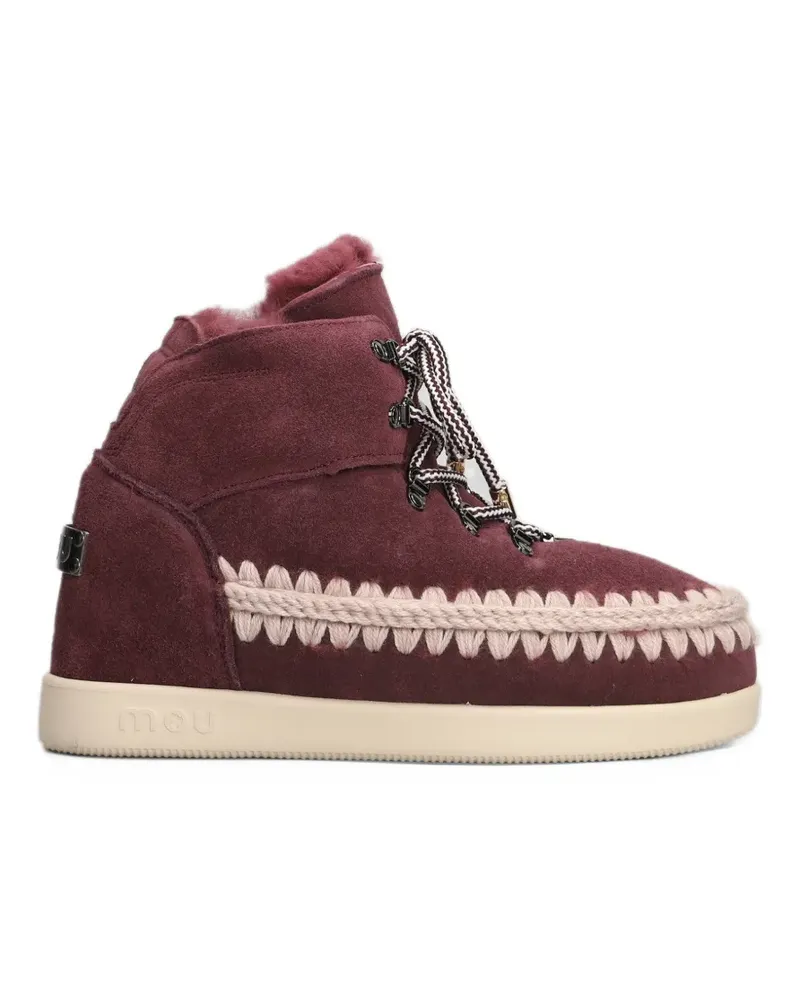 Mou crochet-trim lace-up boots - Rot Rot