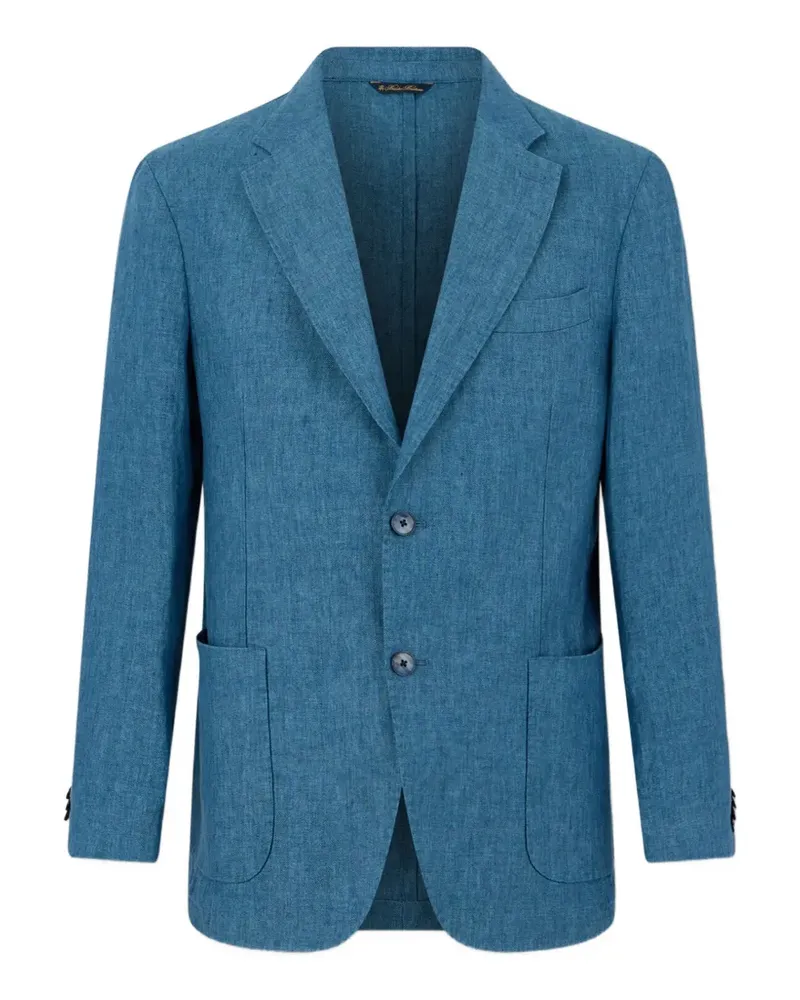Brooks Brothers herringbone-weave single-breasted blazer - Blau Blau