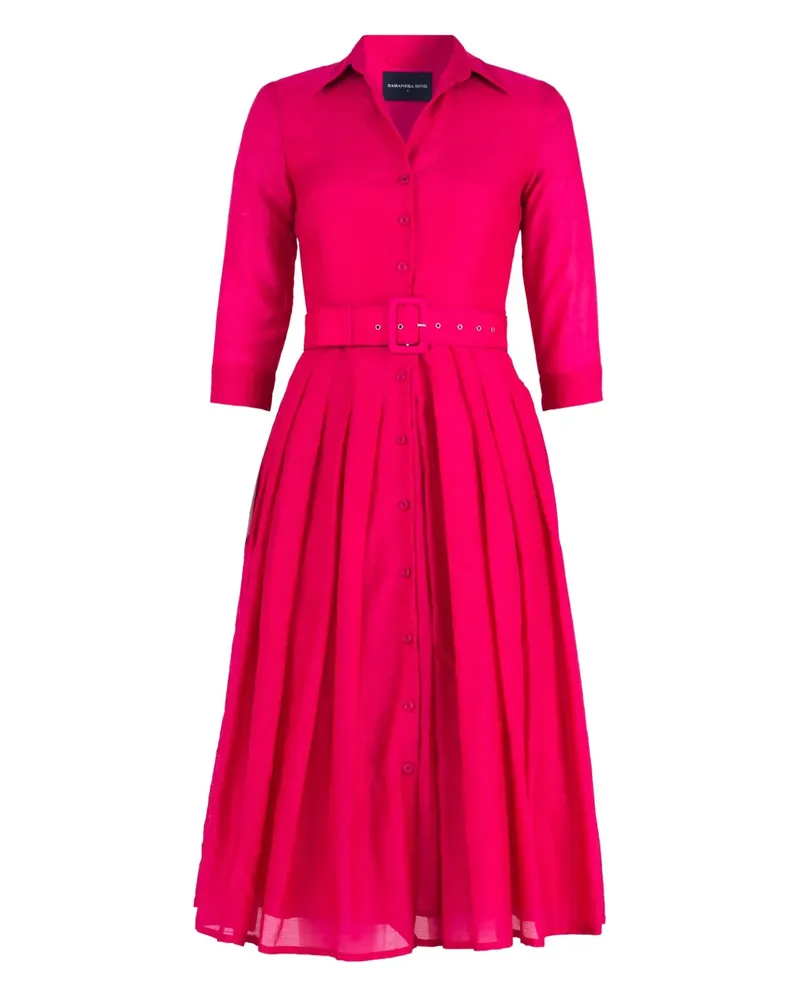 Samantha Sung Audrey Midikleid mit Gürtel - Rosa Rosa
