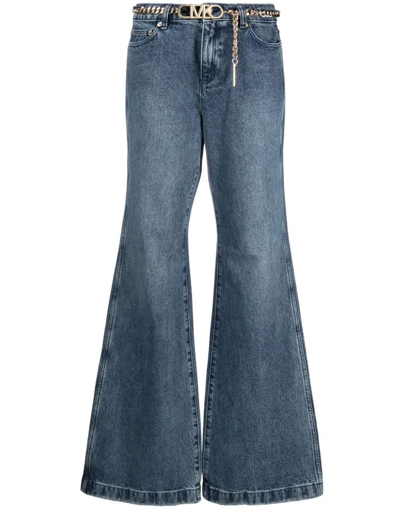 Michael Kors Hoch sitzende Schlagjeans - Blau Blau