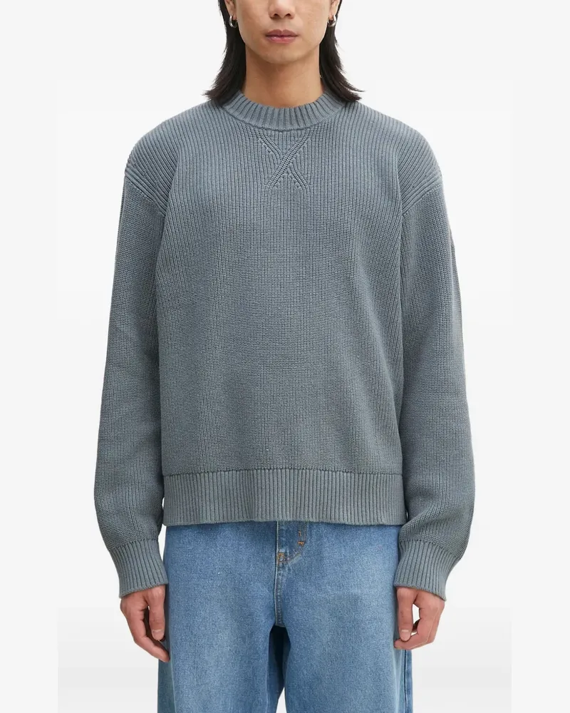 Napapijri Gerippter Pullover mit rundem Ausschnitt - Grau Grau