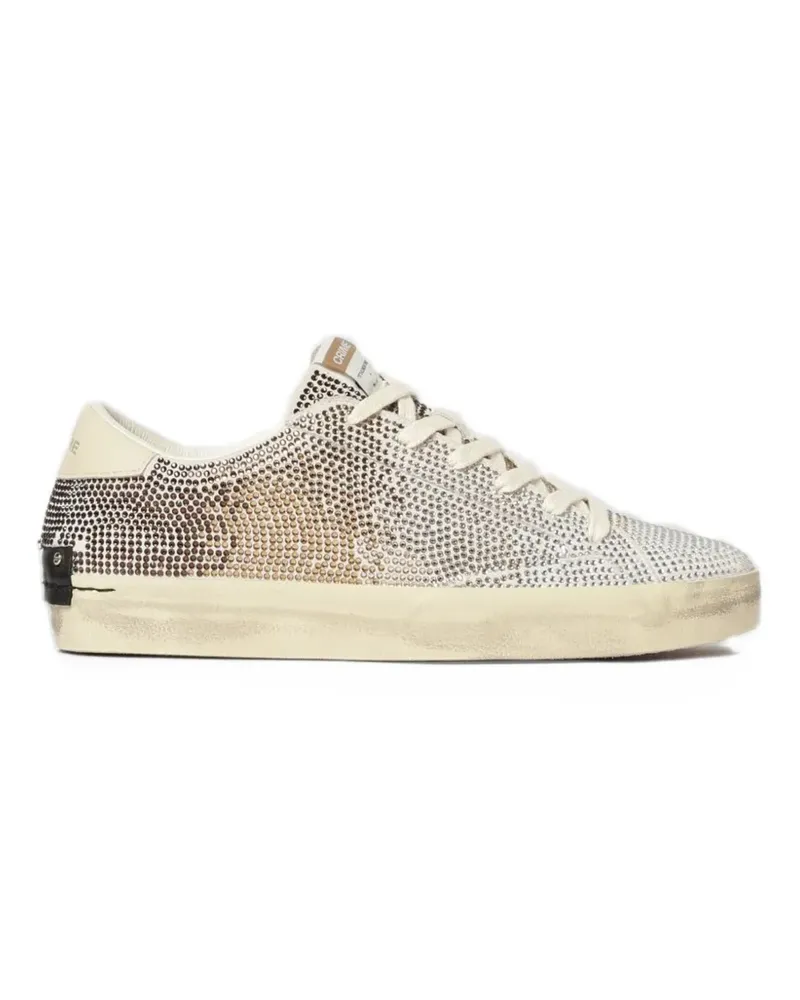 Crime Distressed crystal-embellished sneakers - Silber Silber