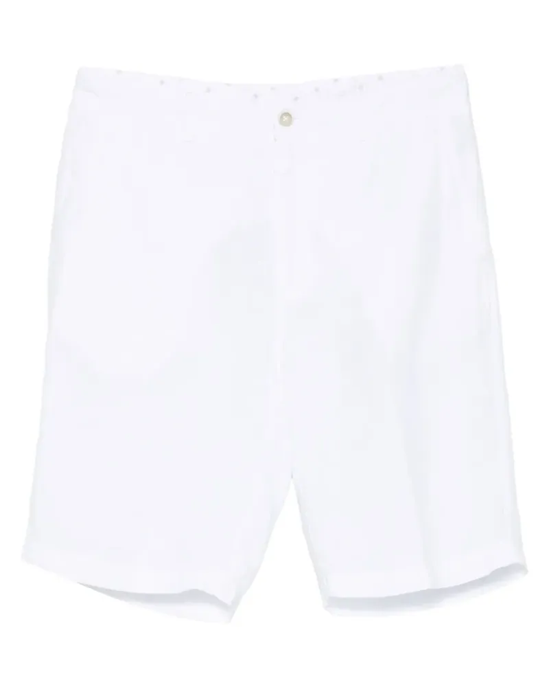 120% Lino Bestickte Shorts aus Leinen - Weiß Weiß