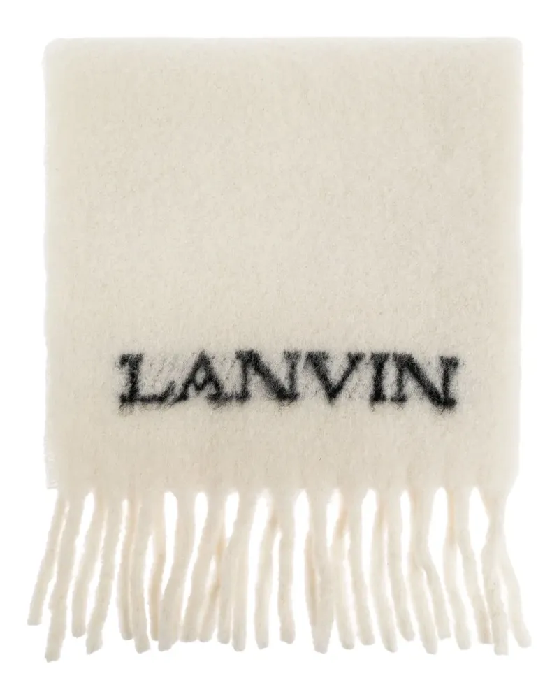 Lanvin Schal mit Logo-Detail - Weiß Weiß