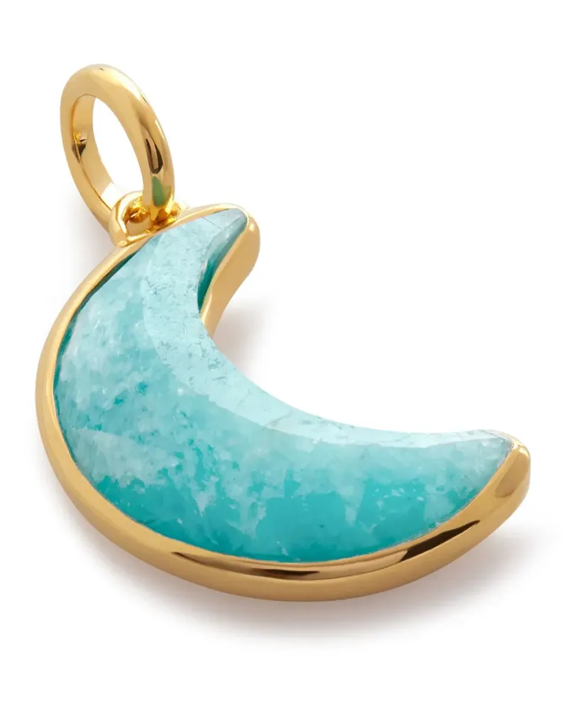 Monica Vinader Sichelmond-Anhänger mit Amazonit - Gold Gold