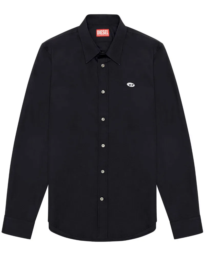 Diesel S-Benny-A Hemd mit Logo-Applikation - Schwarz Schwarz