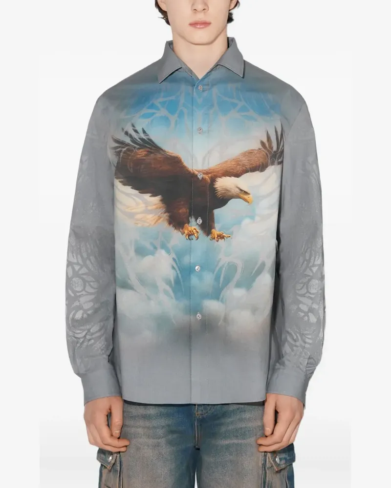 MISBHV Monument Valley Hemd mit grafischem Print - Grau Grau