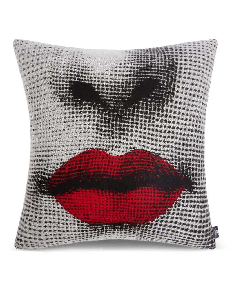 Fornasetti Kiss Kissen - Weiß Weiß