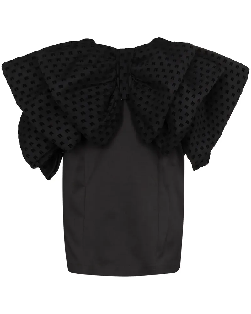 ROTATE Birger Christensen Natalie Minikleid mit Oversized-Schleife - Schwarz Schwarz