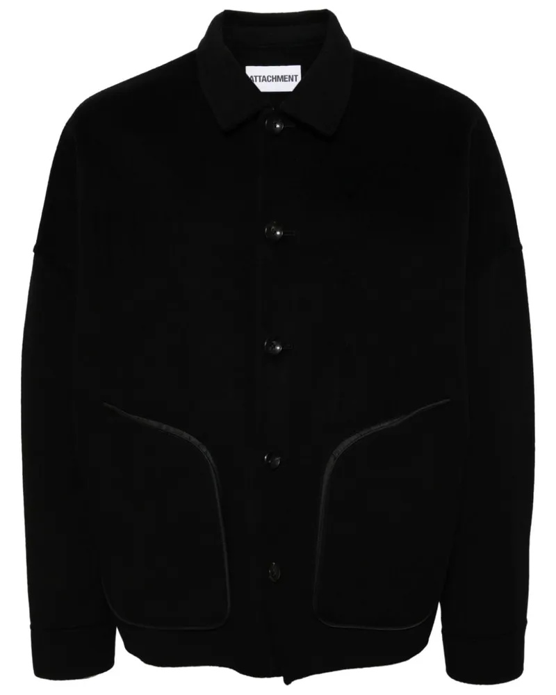 ATTACHMENT Hemdjacke aus Filz - Schwarz Schwarz