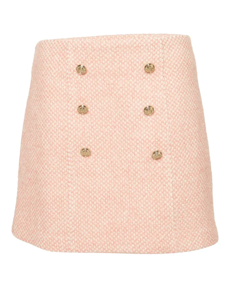 Maje button-detail tweed mini skirt - Rosa Rosa