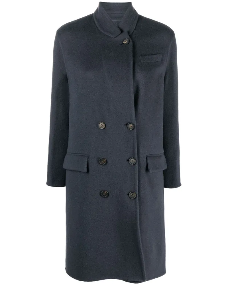 Brunello Cucinelli Doppelreihiger Mantel - Blau Blau