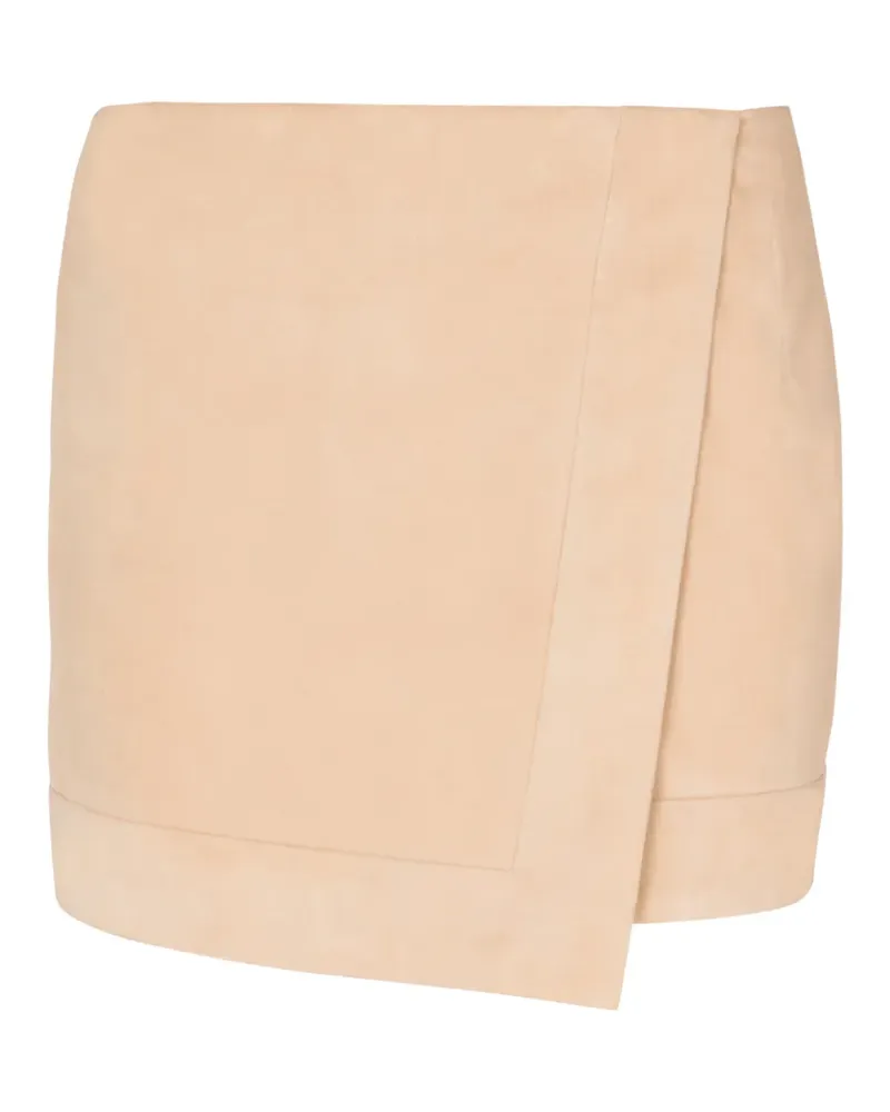 Balmain Wildleder-Minirock - Nude Nude