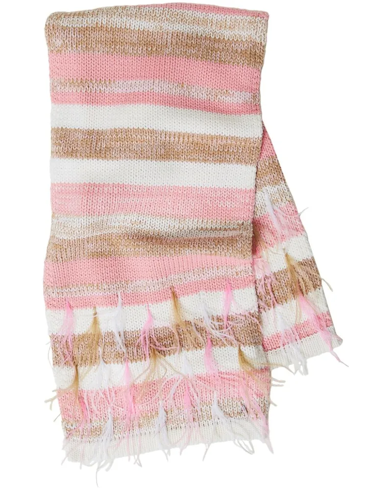 Twin-Set Schal mit Federn - Rosa Rosa