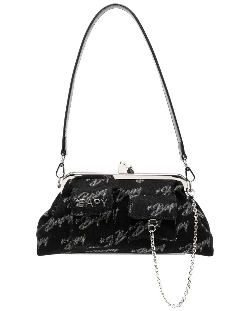 BAPE Schultertasche aus Monogramm-Denim - Schwarz Schwarz