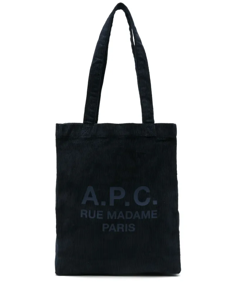 A.P.C. Tote Bag aus Cord - Blau Blau