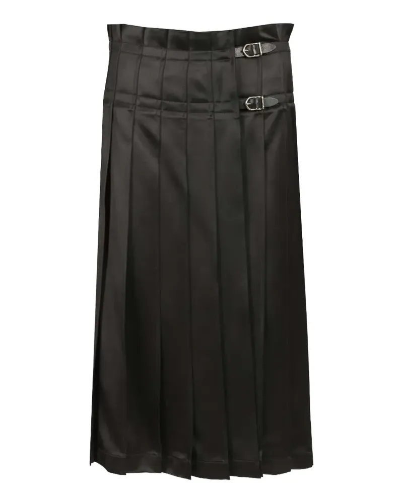Durazzi Milano Faltenrock mit Schnallen - Schwarz Schwarz