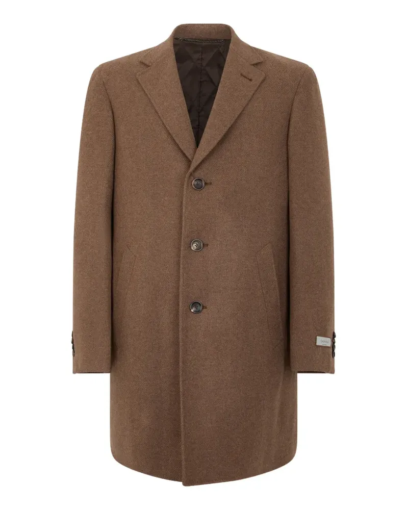 Canali single-breasted notched-lapel coat - Braun Braun