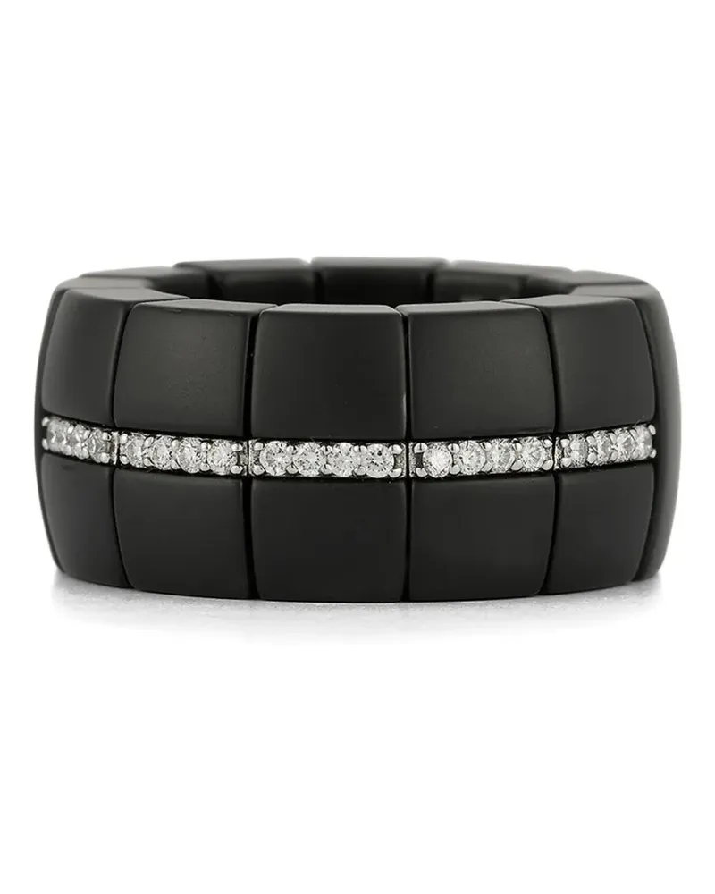 Roberto Demeglio diamond bar matte black domino stretch ring - Schwarz Schwarz