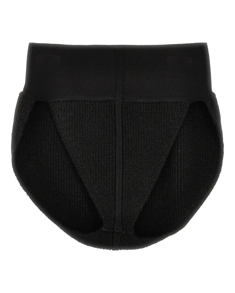Rick Owens Gerippter High-Waist-Slip aus Kaschmirgemisch - Schwarz Schwarz