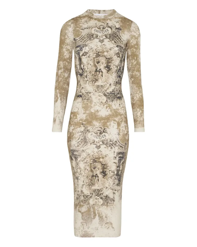 Jean Paul Gaultier Le Medaillon Midikleid mit Print - Nude Nude