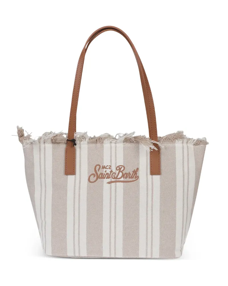 MC2 Saint Barth Gestreifte Tasche mit Fransen - Nude Nude