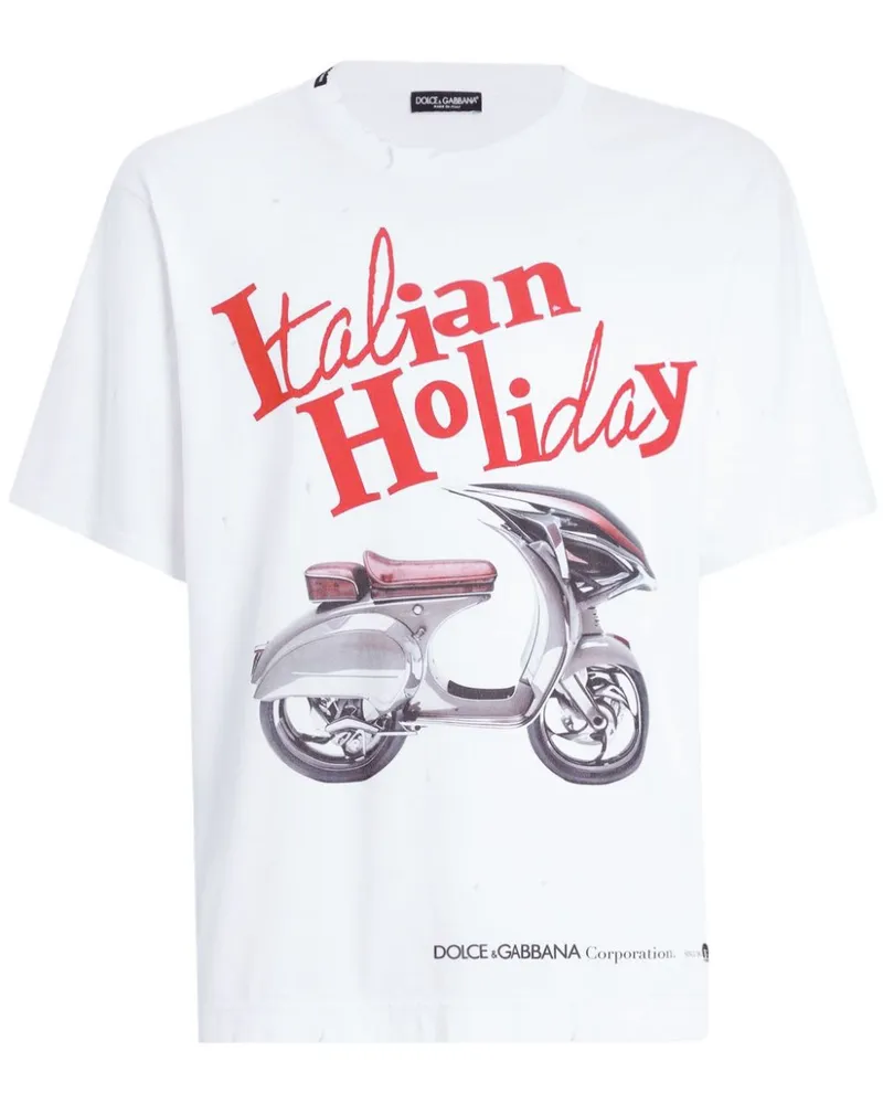 Dolce & Gabbana T-Shirt mit grafischem Print - Weiß Weiß