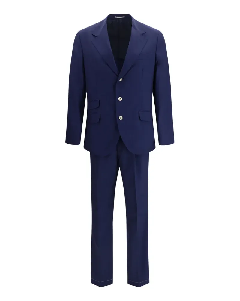 Brunello Cucinelli button wool suit - Blau Blau