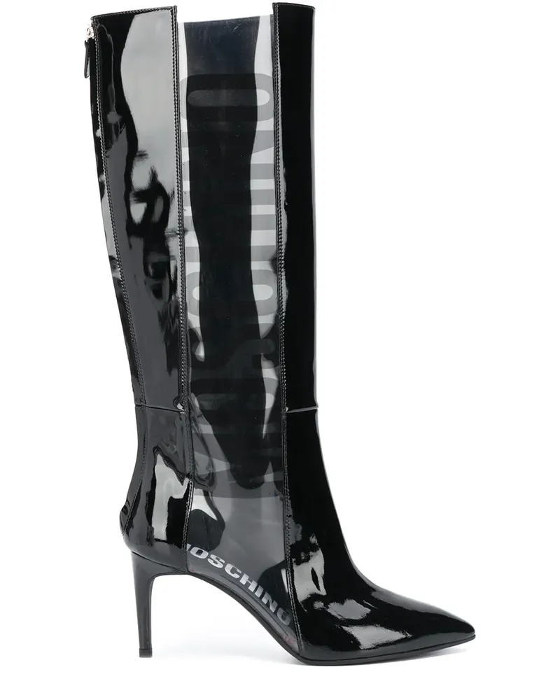 Moschino Stiefel mit Logo - Schwarz Schwarz