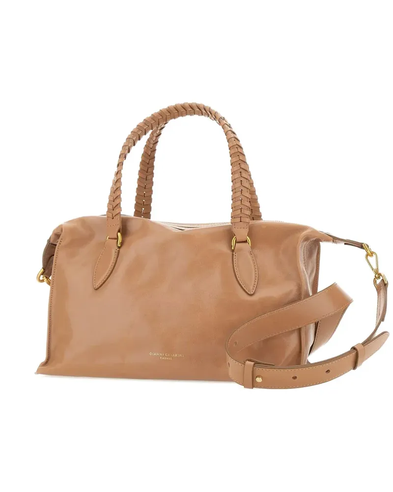 Gianni Chiarini Roxy Schultertasche mit Flechtriemen - Nude Nude