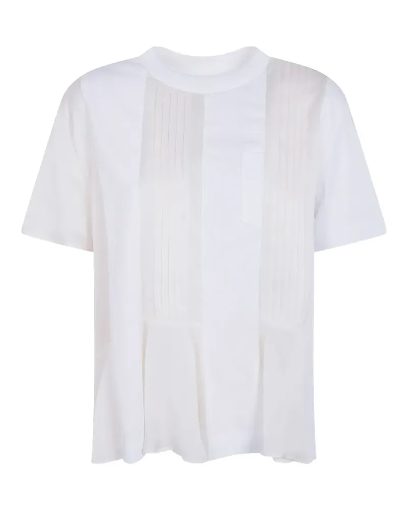 Sacai panelled T-shirt - Weiß Weiß