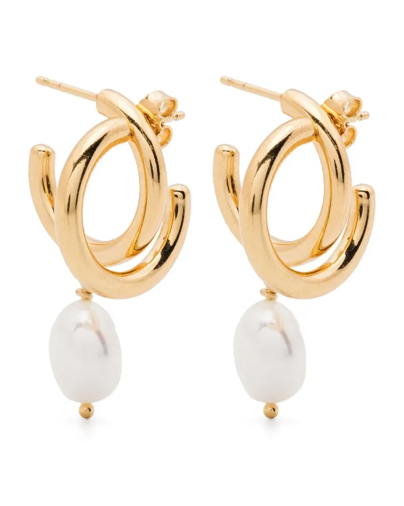Wouters & Hendrix pearl-embellished hoop earrings - Gold Gold