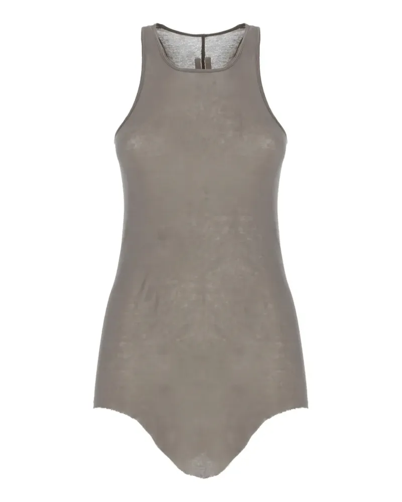 Rick Owens Ungesäumtes Temple Basic Rib Tank Oberteil - Grau Grau