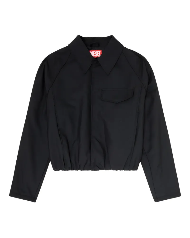 Diesel raglan-sleeve gathered bomber jacket - Schwarz Schwarz