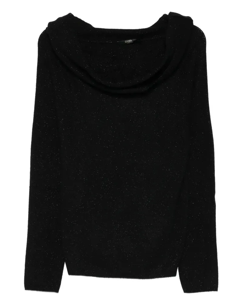Seventy Pullover mit drapierten Kragen - Schwarz Schwarz