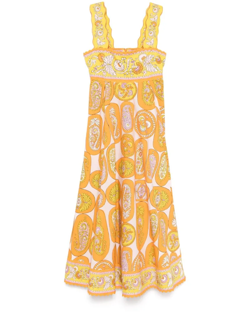 ALEMAIS Diana Midikleid - Orange Orange