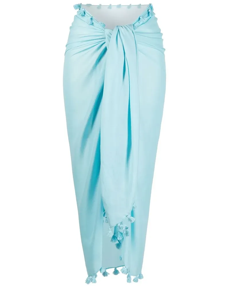 Melissa Odabash Pareo Schal mit Quasten - Blau Blau
