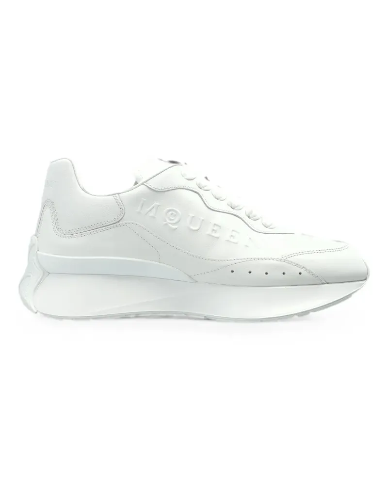Alexander McQueen logo-embossed leather sneakers - Weiß Weiß