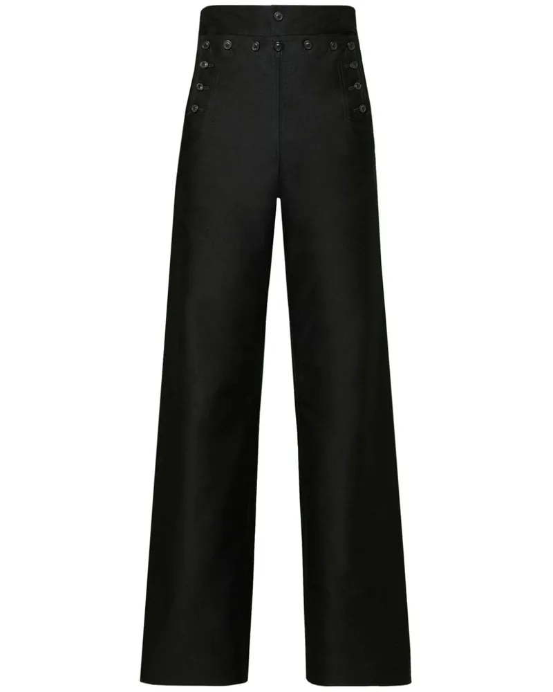 Maison Margiela Satinhose mit weitem Bein - Schwarz Schwarz