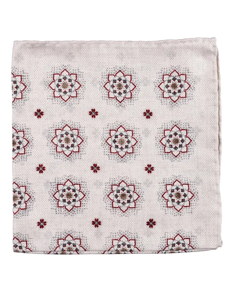 Brunello Cucinelli Einstecktuch aus Seide mit Blumenmuster - Nude Nude