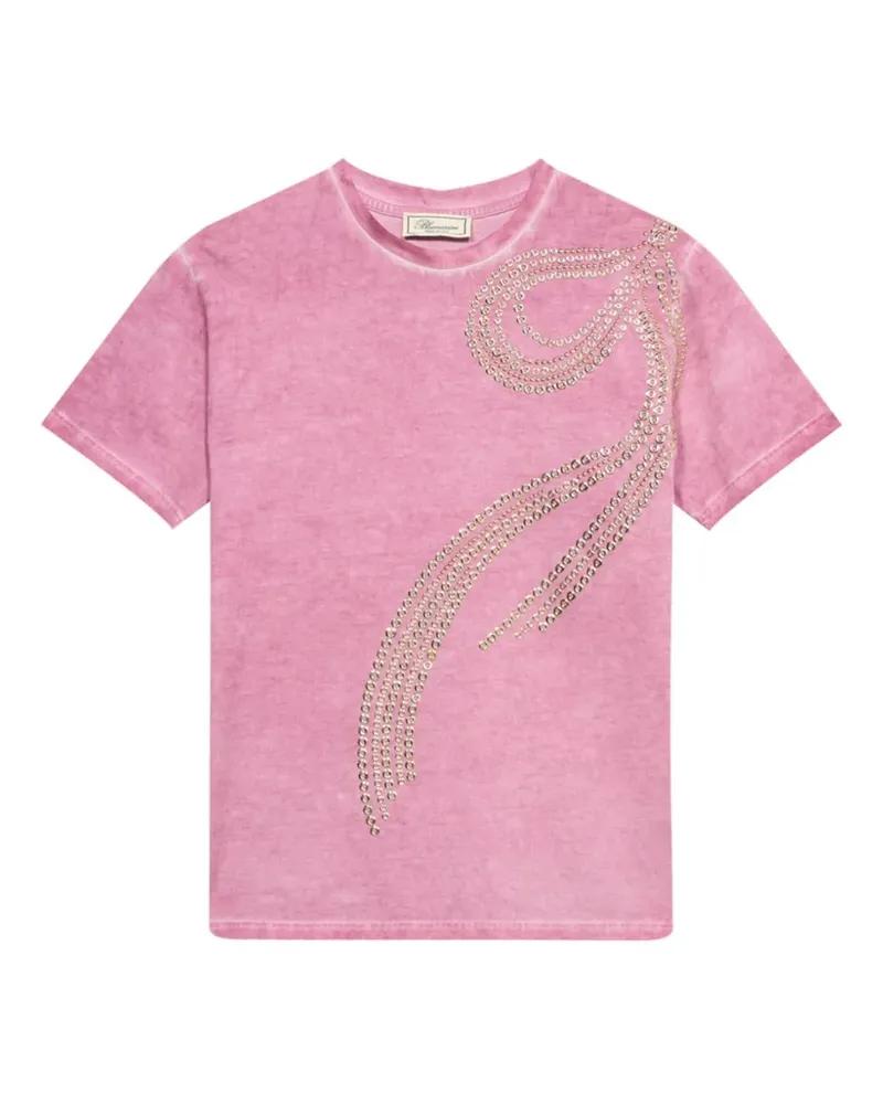 Blumarine Verziertes T-Shirt mit Ösen - Rosa Rosa