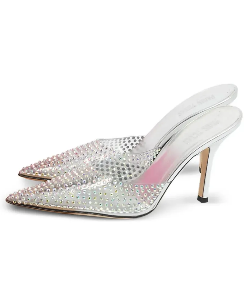 Paris Texas Hollywood Mules mit Kristallen - Weiß Weiß